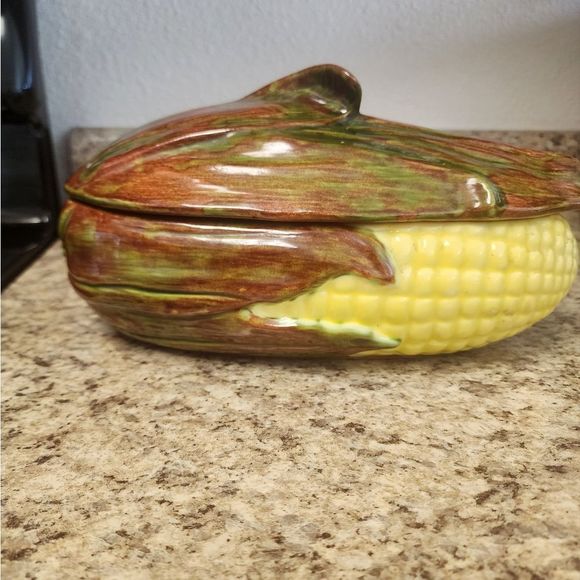 Vintage Ceramic Corn Cob Soup Tureen Server - Picture 2 of 11